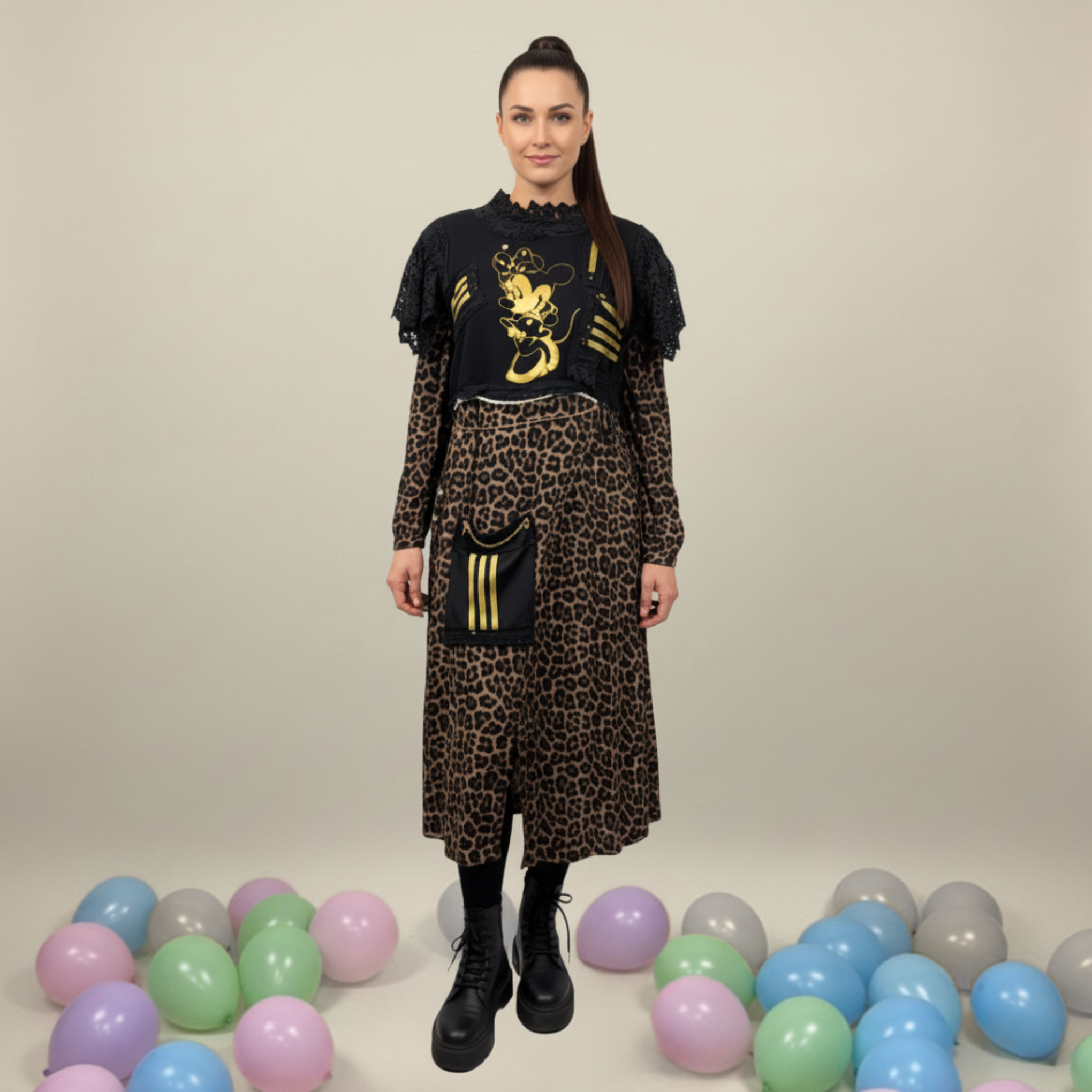 Robe adidas leopard upcyclée