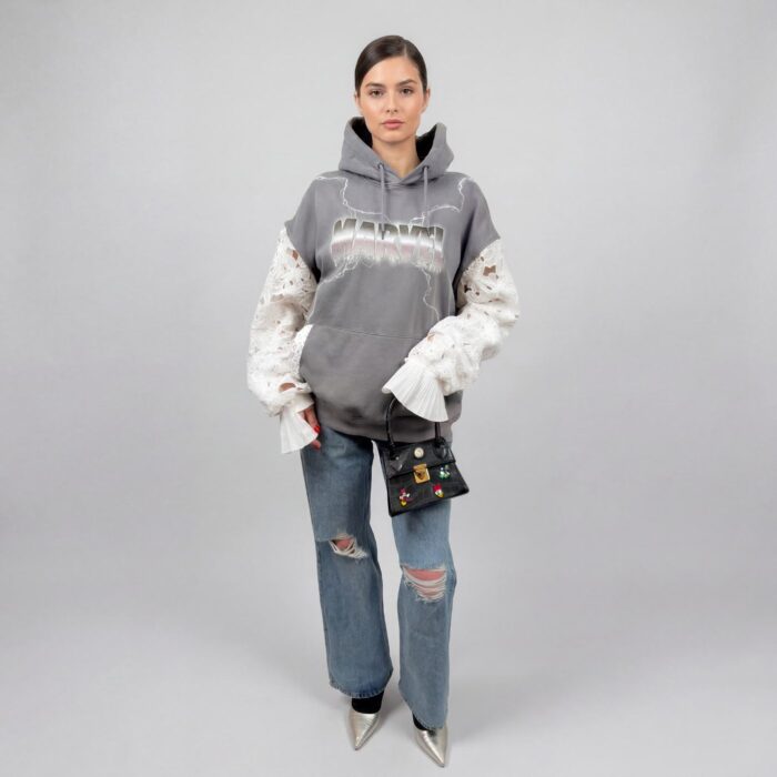 pull hoodie Marvel vintage upcyclé Aliona Sama